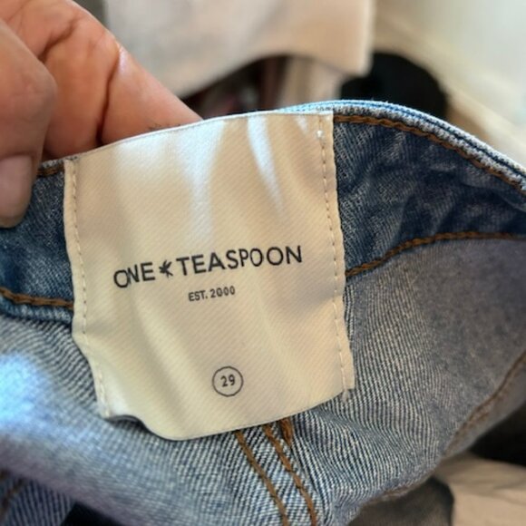 One Teaspoon Jeans Carpenter Utility Cargo Pants Women's 29 Baggy Wide Leg - Picture 7 of 11